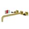 Kingston Brass KS6047CKL Wall Mount Tub Faucet, Brushed Brass KS6047CKL - alternate 1